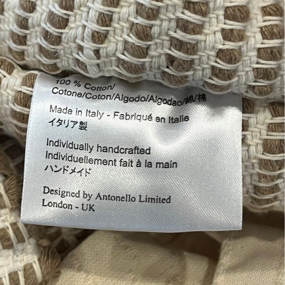 ANTONELLO TEDDE CAPRICCIOLI MED_Rombi. Brown Linen tote hand-stitched - Picture 6 of 6